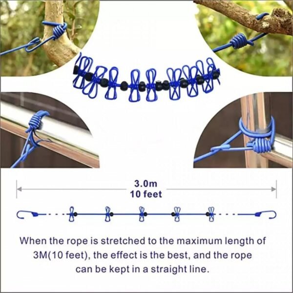 Clothing Line with Clothes Clips